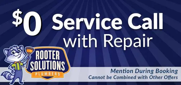$0 service call with repair coupon -rooter solutions